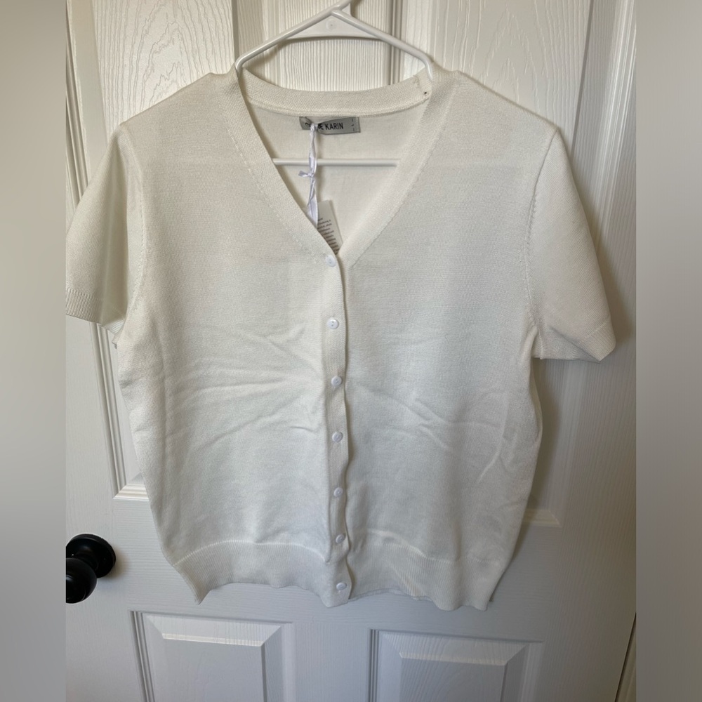 Grace Karin | NWT | White Short Sleeve Cardigan | Size Large | New With …